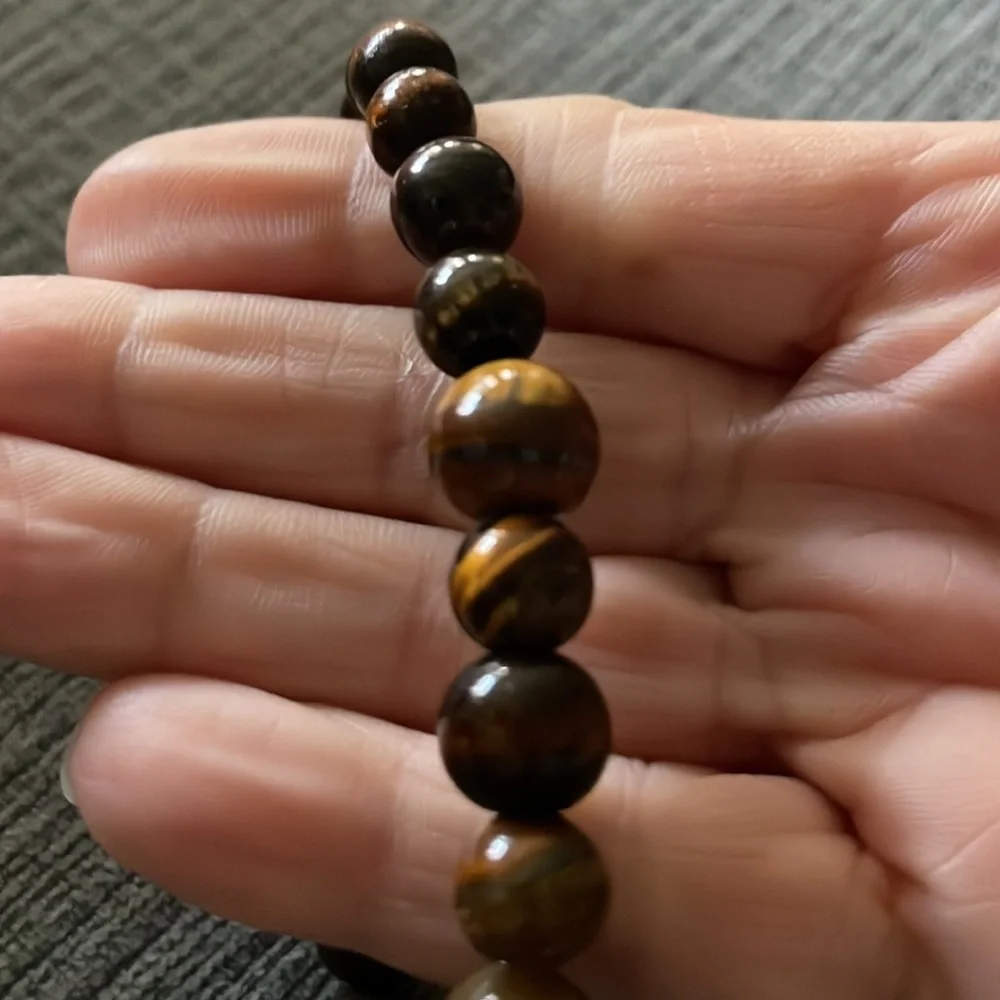 Tiger’s Eye Handmade Stretch Bracelet – Unisex Size 7.75”- New